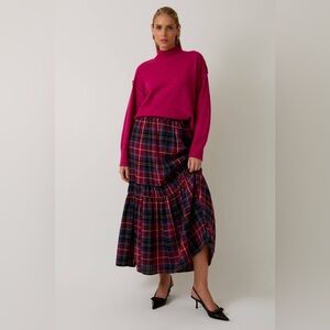 Flowy Plaid Tiered Ruffle Maxi Skirt - Sunday Edition